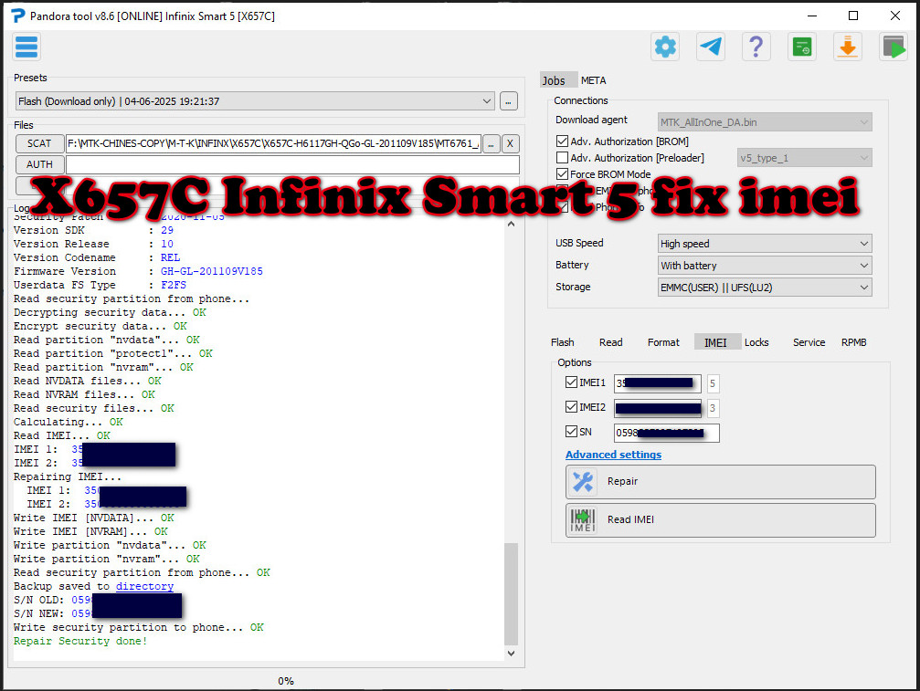 X657C Infinix Smart 5 fix imei X657C Infinix Smart 5 fix imei
