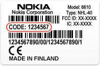 all nokia product code
