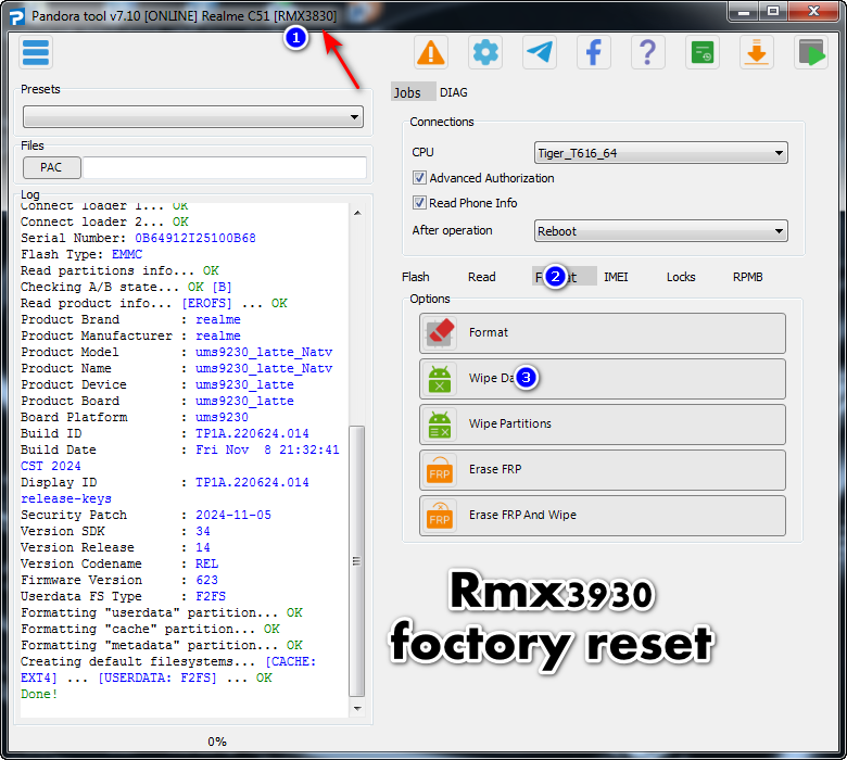 Rmx3930  Realme C61 Factory Reset + frp