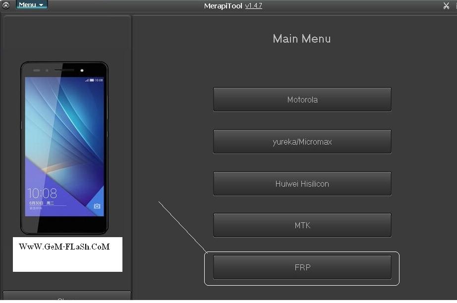 ARCHOS 50d Helium 4G Cpu Qualcomm FRP Remove with MerapiTool 1.4.7
