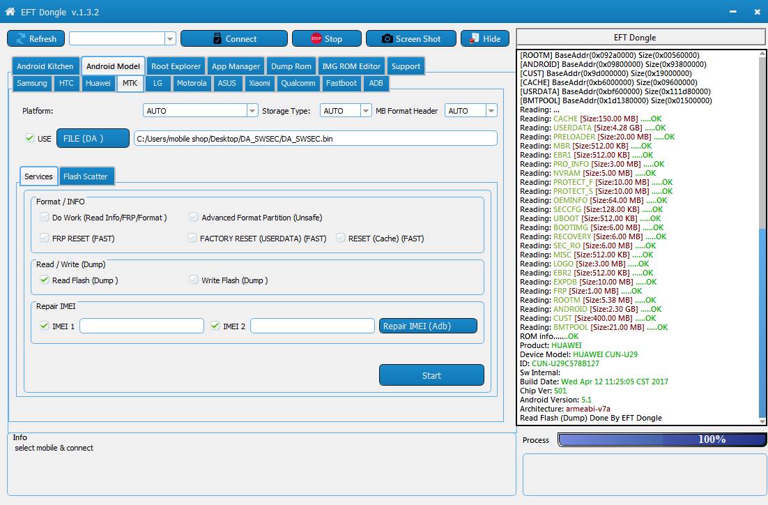 Finaly Huawei cun-u29 read and flash Done by EFT Dongle - GSM-Forum