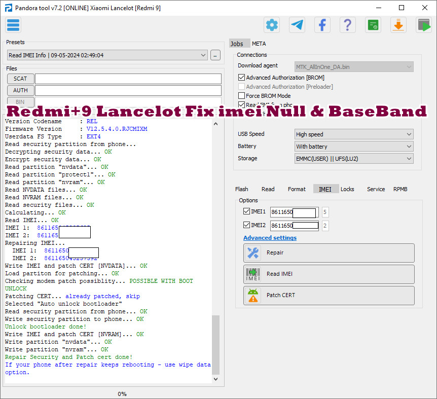 Redmi+9 Lancelot Fix imei Null & BaseBand