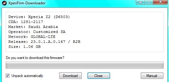 Xperia Firmware Downloader v3.7     