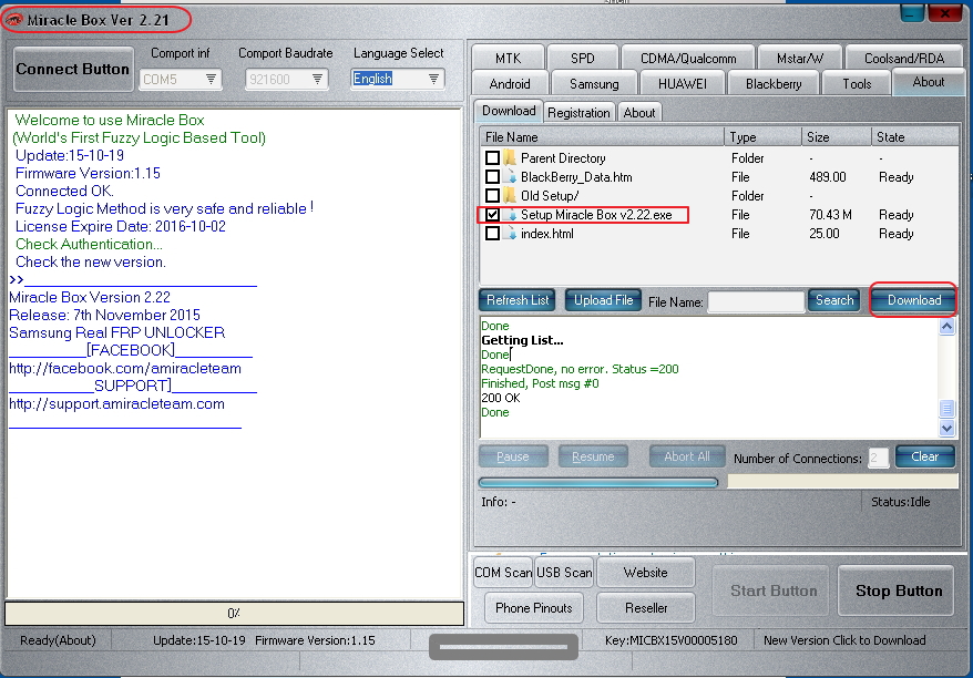 Miracle Box Ver 2.22 Real Samsung FRP Unlock