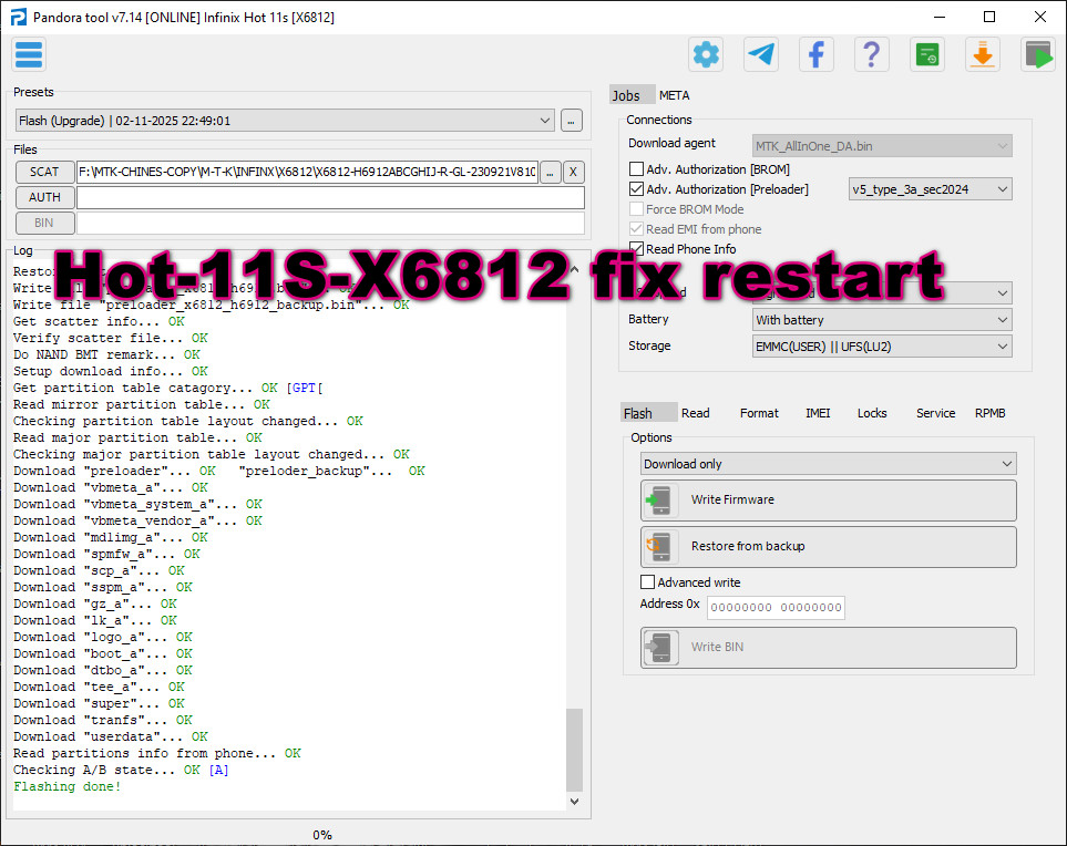 Hot-11S-X6812 fix restart DONE