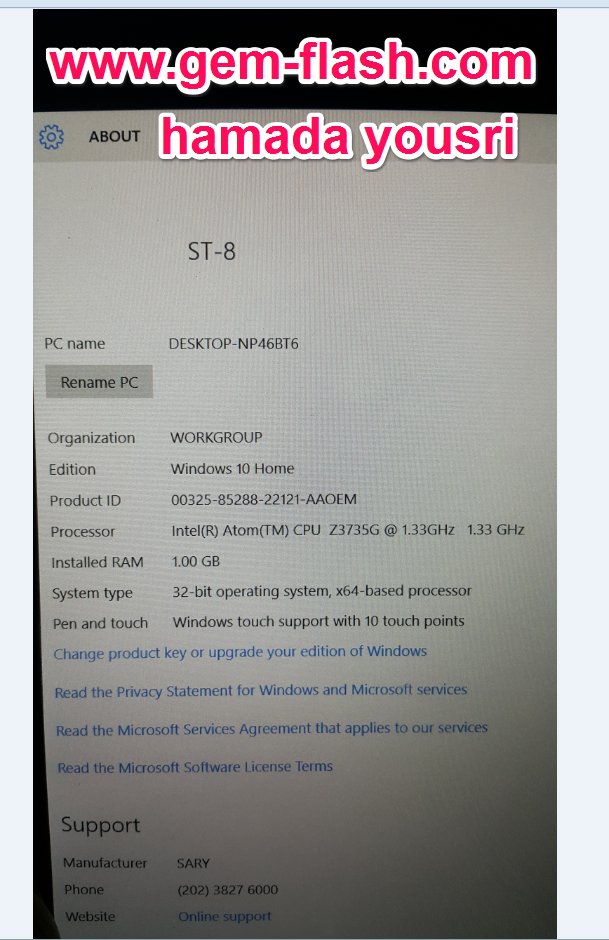       SARY Tablet Windows 10