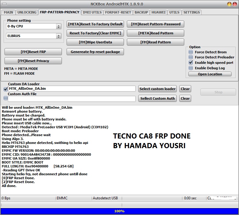 ��� ���� ����� TECNO CA8 FRP DONE