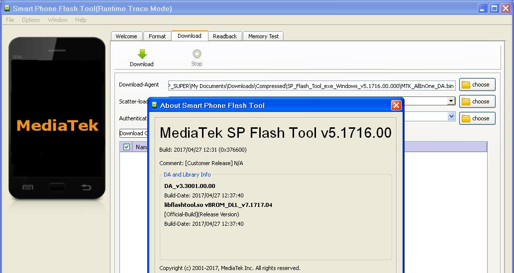    SP Flash Tool v5.1716