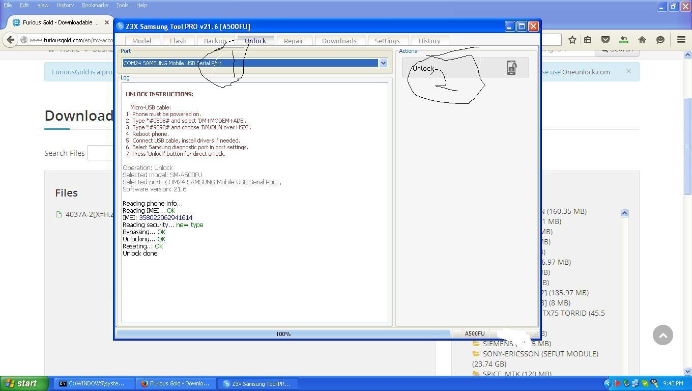 فك شفرة بنجاح على Z3X a500FU فك شفرة بنجاح على Z3X a500FU