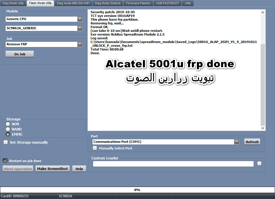 Alcatel 5001u frp done