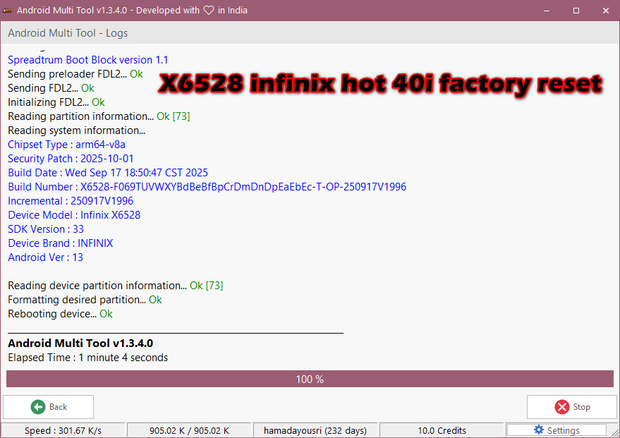 X6528 infinix hot 40i factory reset