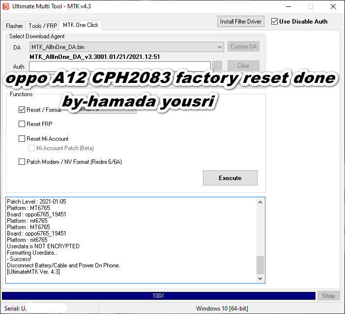oppo A12 CPH2083 factory reset done