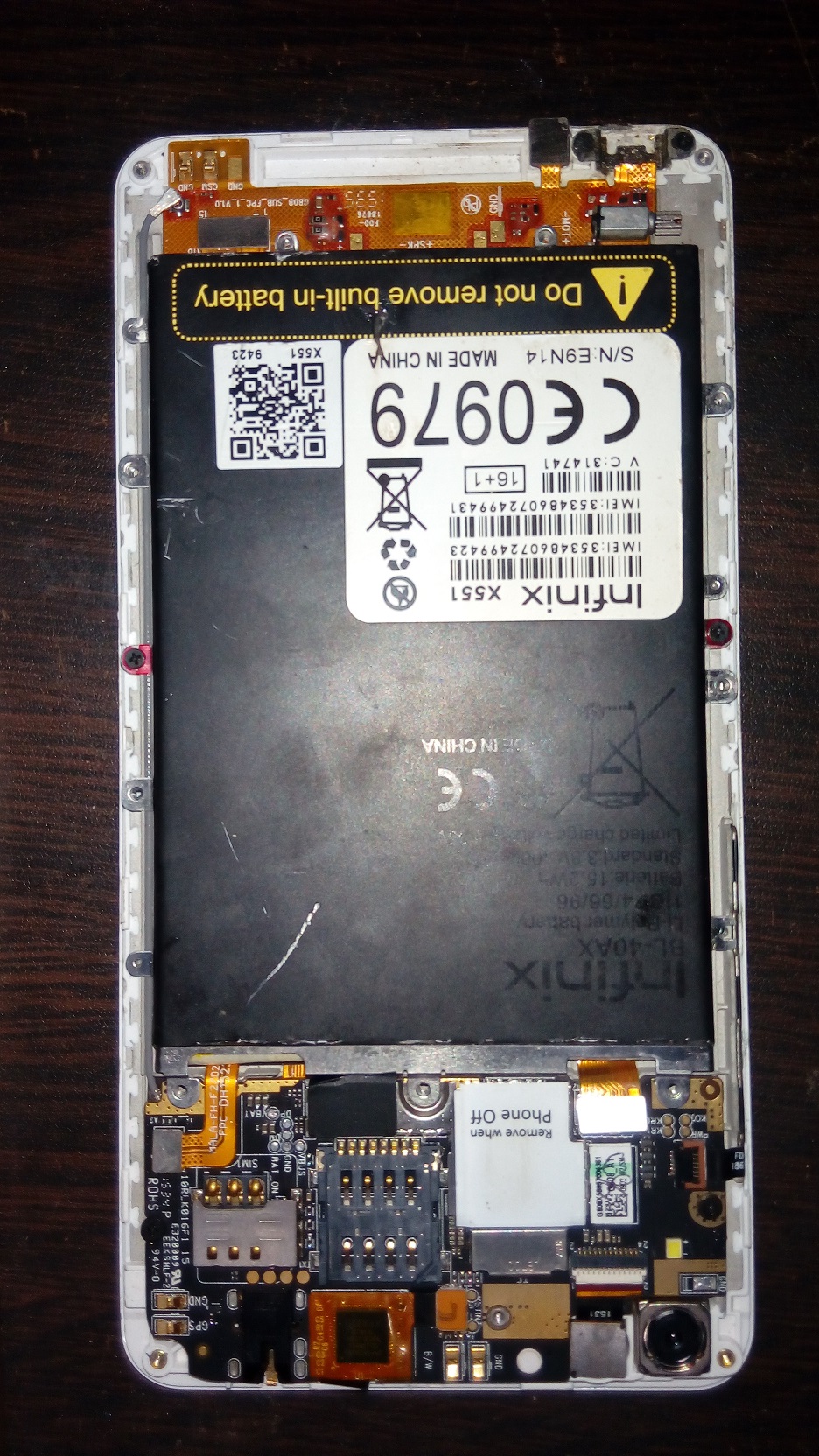 ������� ���� ����� Infinix Hot Note X551