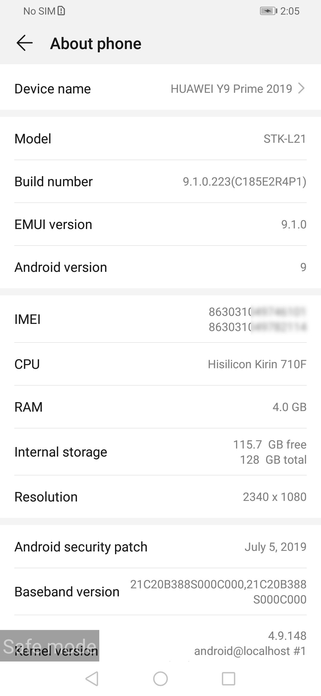 ���� ���� ����� Huawei Y9 Prime 2019(STK-L21M) 10.0.0