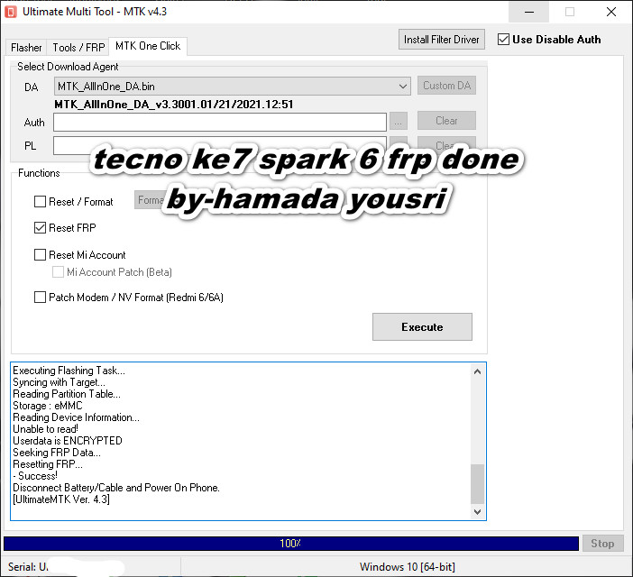 tecno ke7 spark 6 frp done