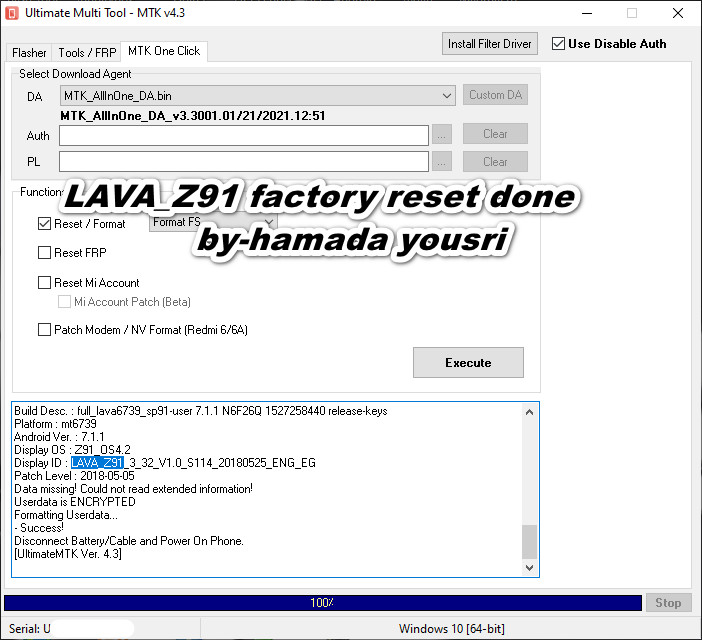 LAVA_Z91 factory reset done