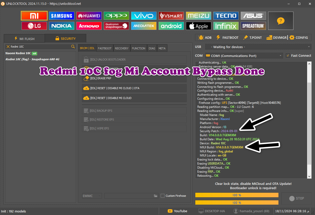 Redmi 10C fog Mi Account Bypass Done