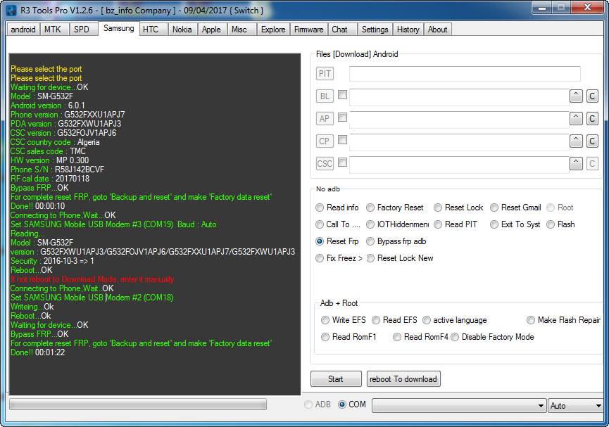 ������� SM-G532F Reset FrpBy  R3 Tools Pro