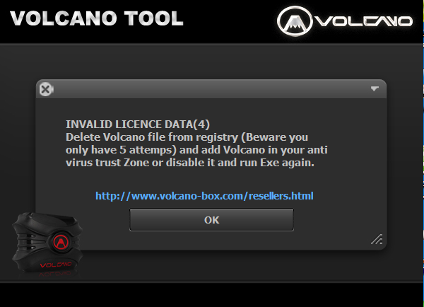 Invalid license key. Toolbox прога. cannot connect to server. check your. volcano tool. invalid device.