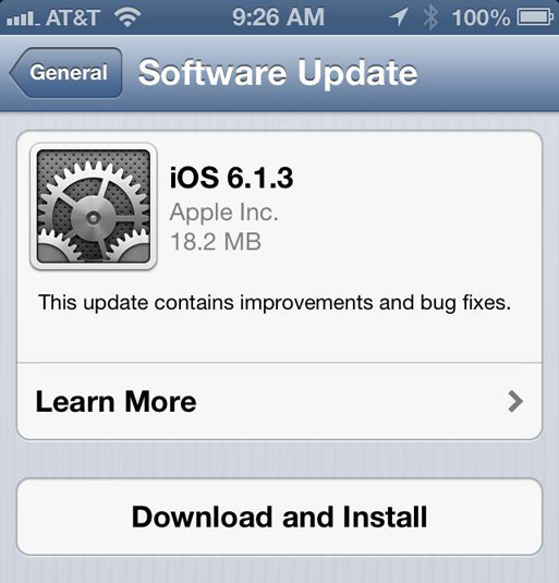أبل تقوم بتحديث النظام إلى iOS 6.1.3 أبل تقوم بتحديث النظام إلى iOS 6.1.3