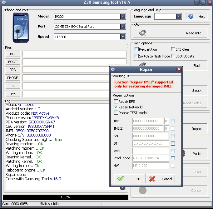    Not Registered on Network error on Samsung Galaxy S3 GT-I9300