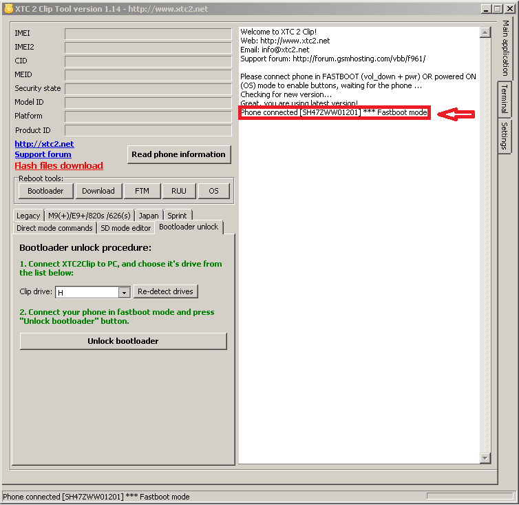 Xtc2cliP All in Unlock Bootloader Htc