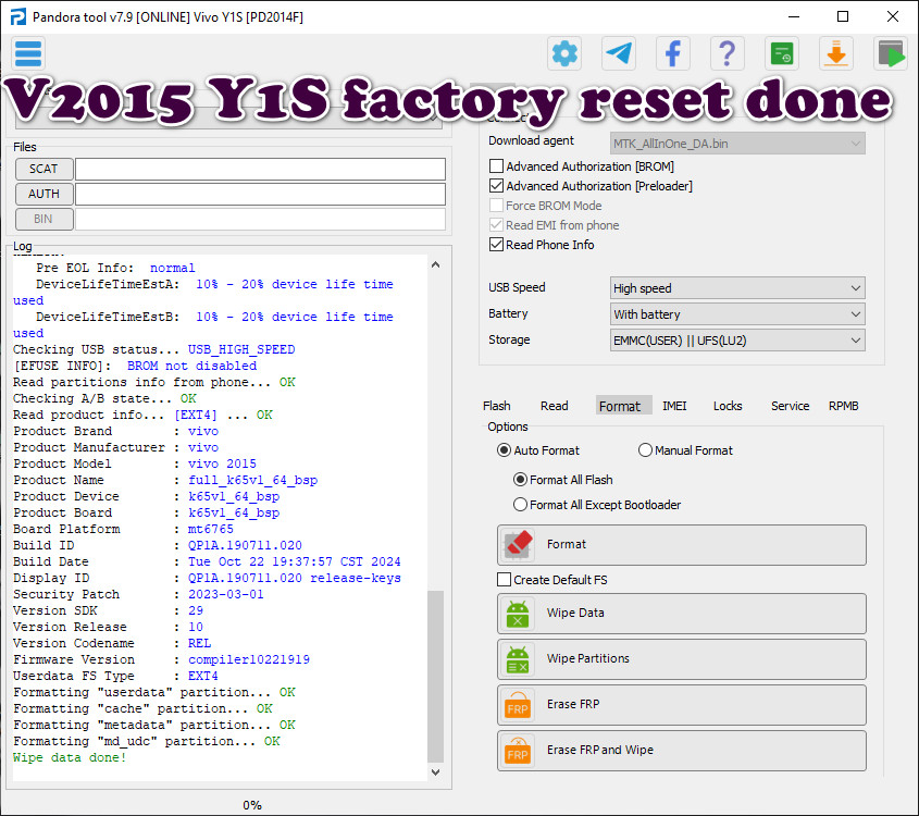 V2015 Y1S factory reset done