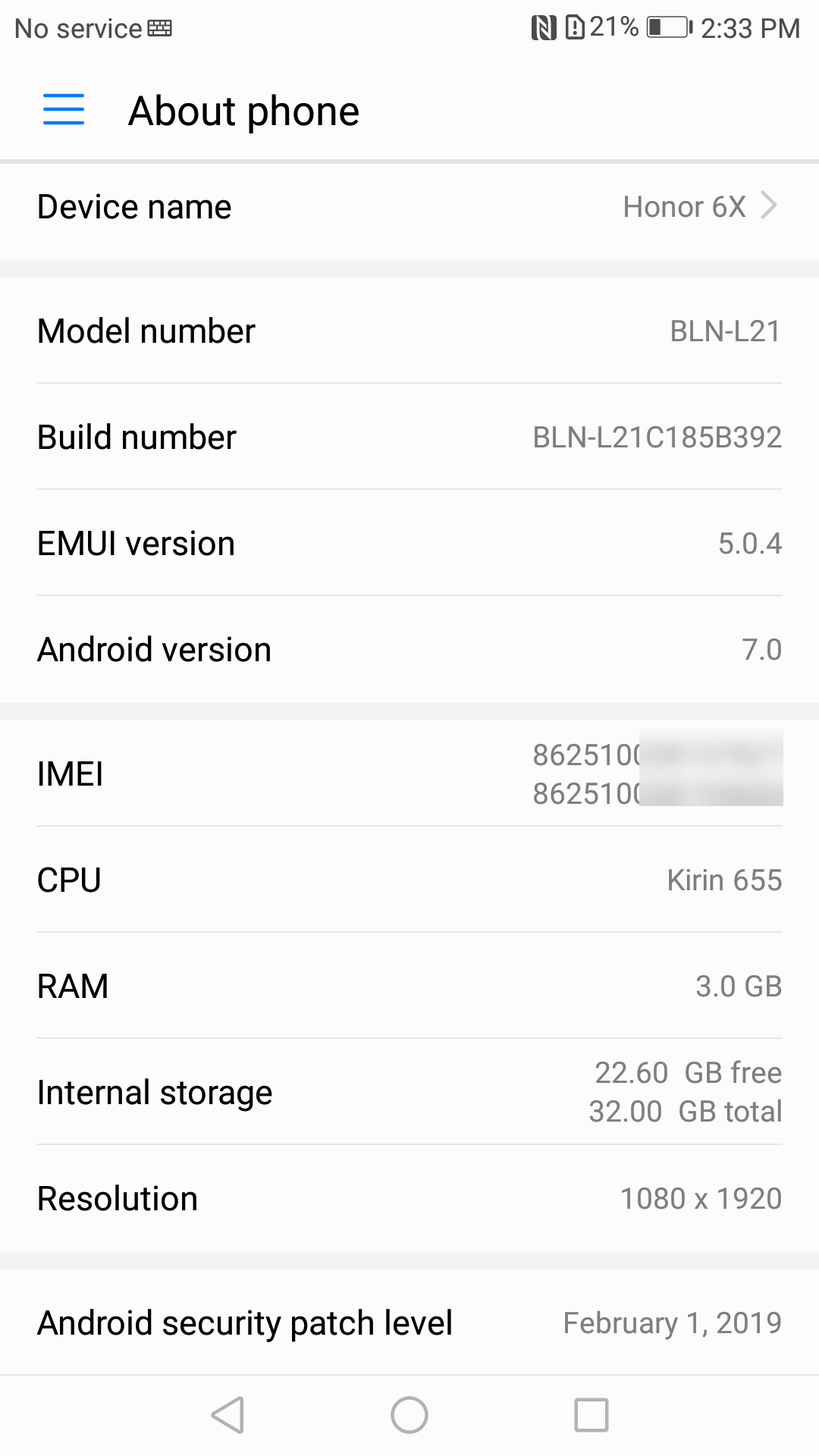 ���� ���� ����� HONOR 6X (BLN-L21)