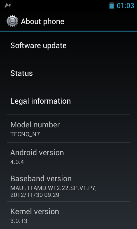 ����� � ����� �����Tecno N7MT6577 ��� �����