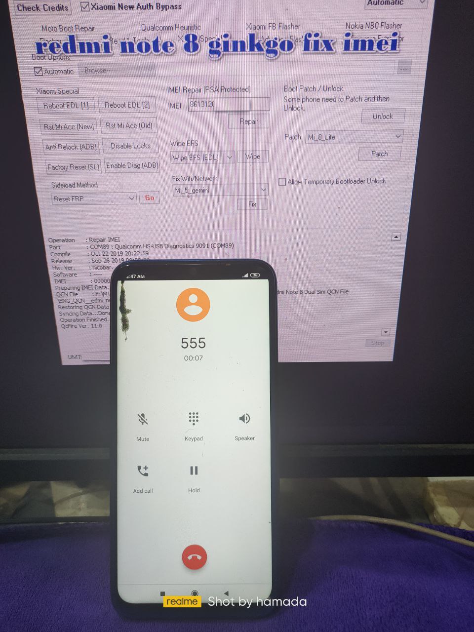 اصلاح ايمى وبيزباند Redmi note 8 ginkgo fix imei&basband اصلاح ايمى وبيزباند Redmi note 8 ginkgo fix imei&basband