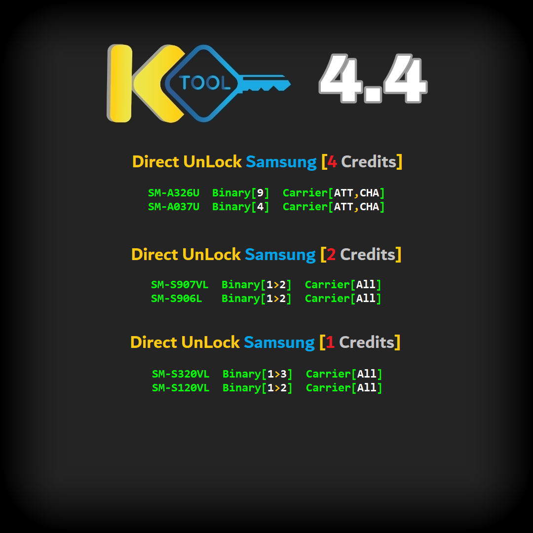 KEY-Tool 4.4 : -> Direct UnLock Samsung Devices