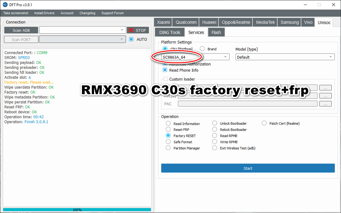 RMX3690 C30s factory reset+frp
