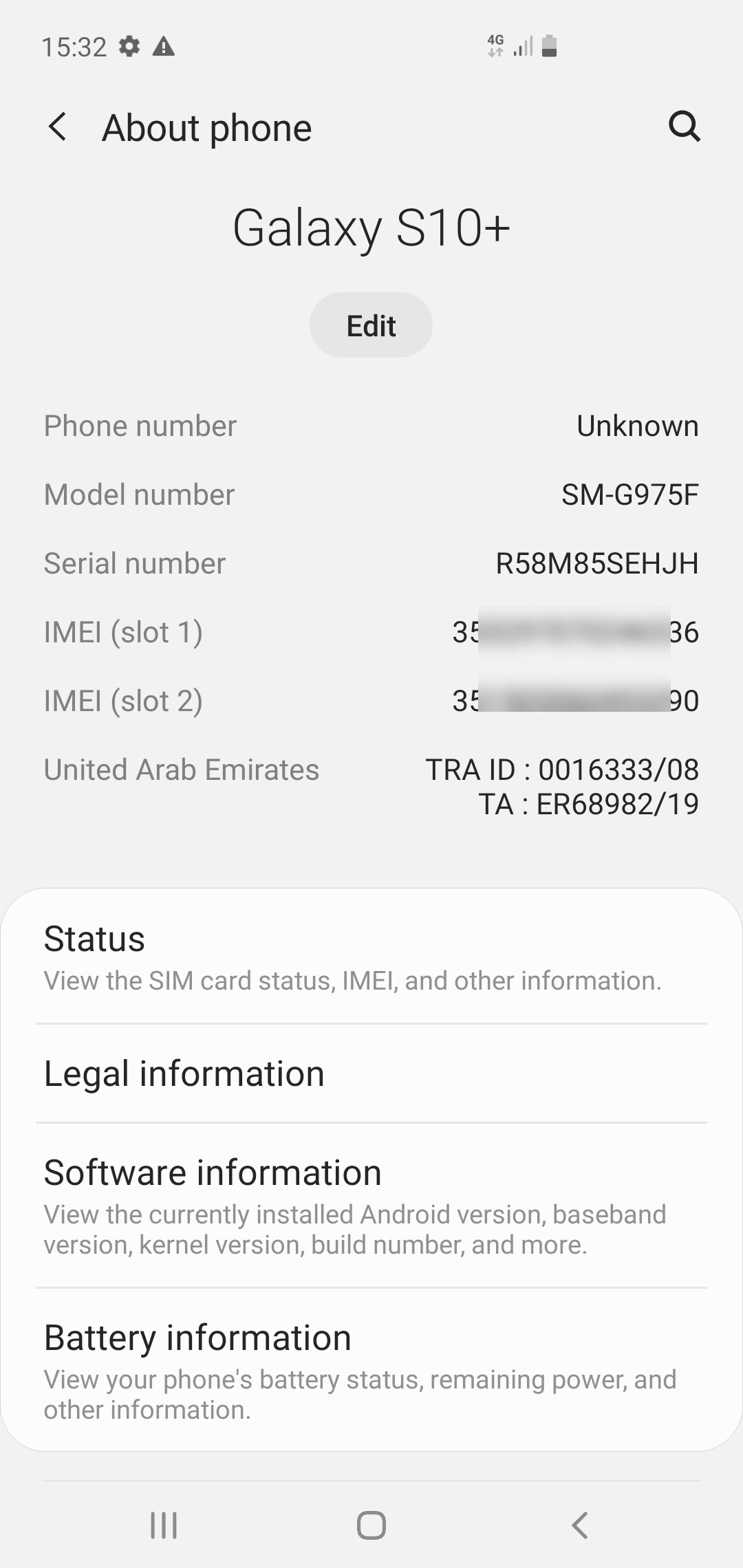 samsung s10+ g975f u7 android 10 imei repair done