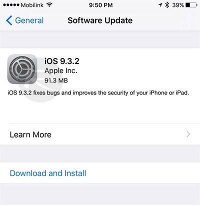Download iOS 9.3.2 Final ������ �����