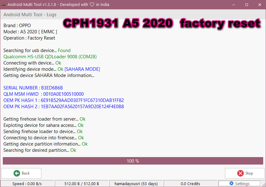 CPH1931 A5 2020  factory reset