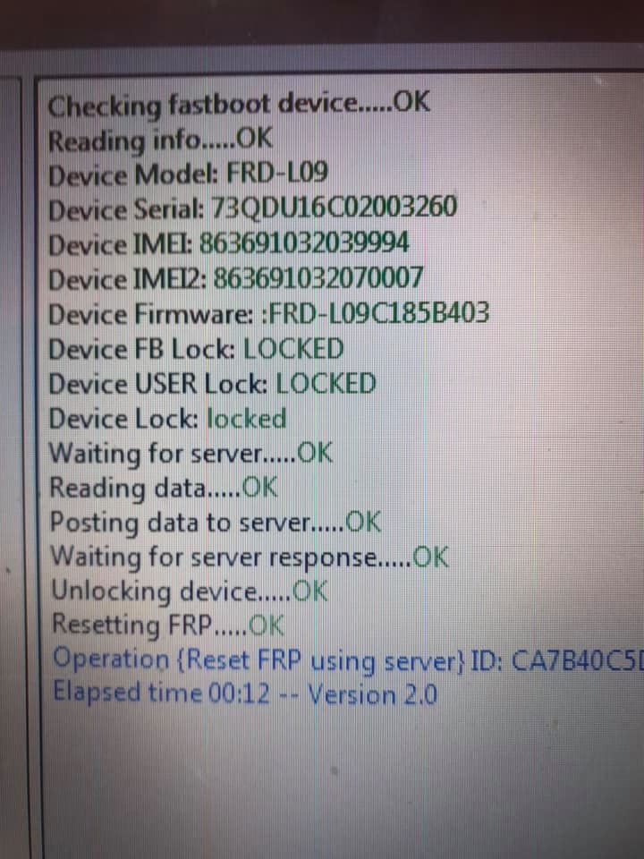 Honor 8 FRD-L09 frp reset