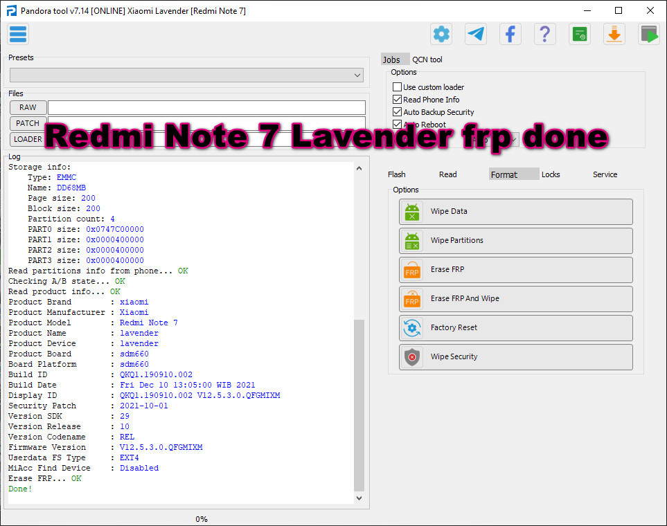 Redmi Note 7 Lavender frp done