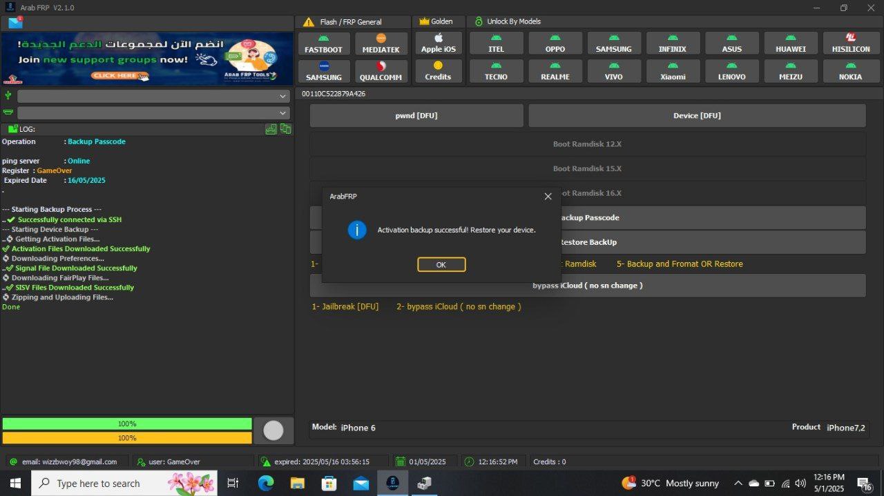 bypass Passcode iphone6 BY ARAB FRP bypass Passcode iphone6 BY ARAB FRP