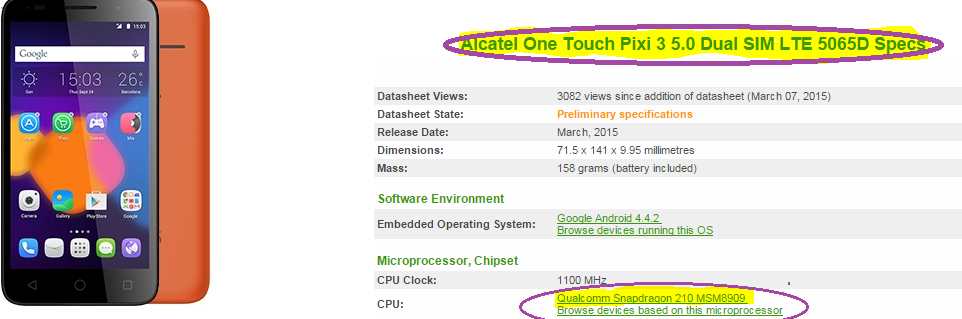 ������ ���� ������ Alcatel 5065D google account