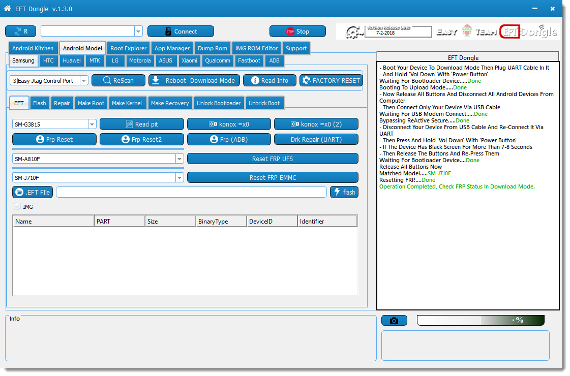 SAMSUNG SM-J710 (URT MODE) FRP DONE By EFT