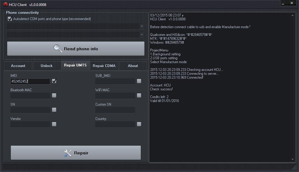 Repair any Huawei IMEI with new tool for free
