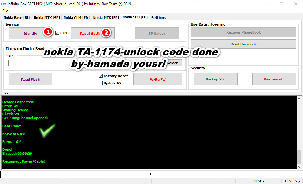 nokia TA-1174-unlock code done