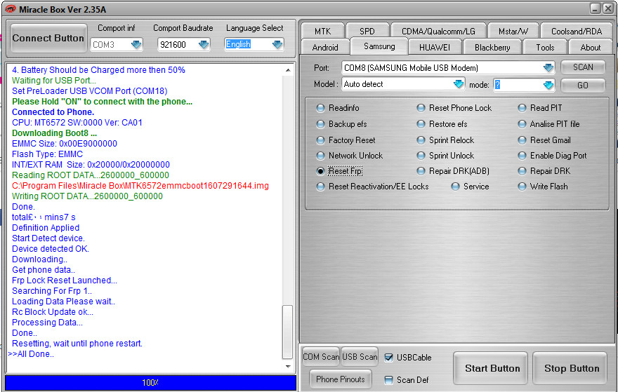 one click j5 sm-j500f frp reset done by miracle box+key