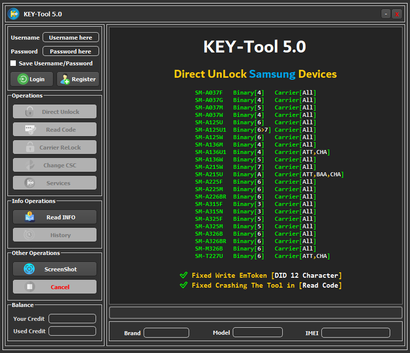 KEY-Tool 5.0 : -> Direct UnLock Samsung New Sec [MTK Models] - Fixed Write EmToken [DID 12 Character] ✅