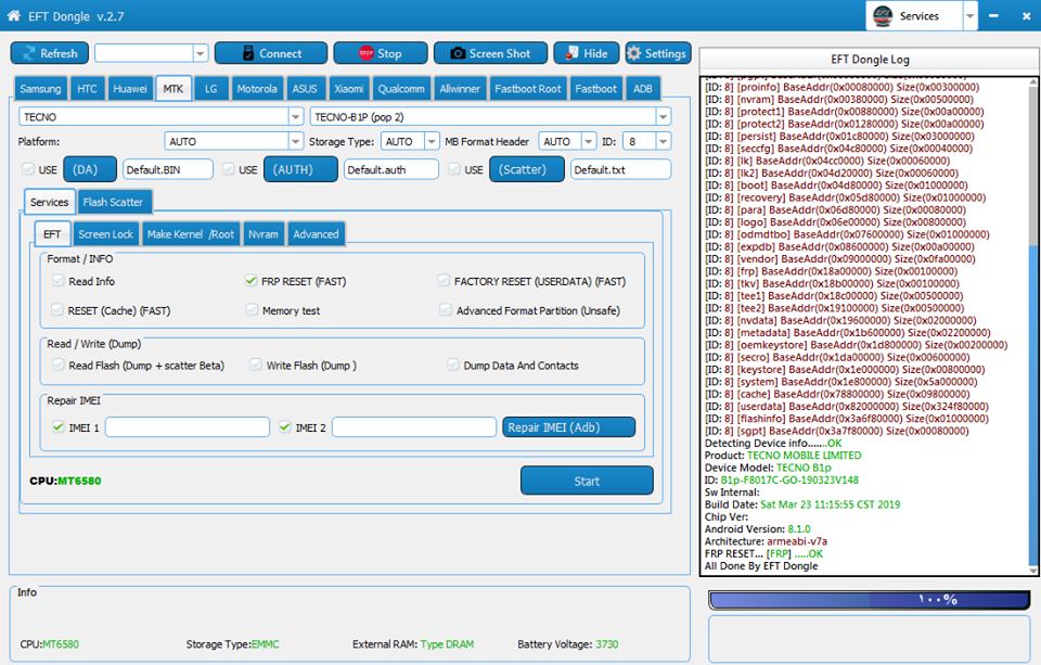 TECNO POP 2 FRP reset done by EFT Dongle - GSM-Forum