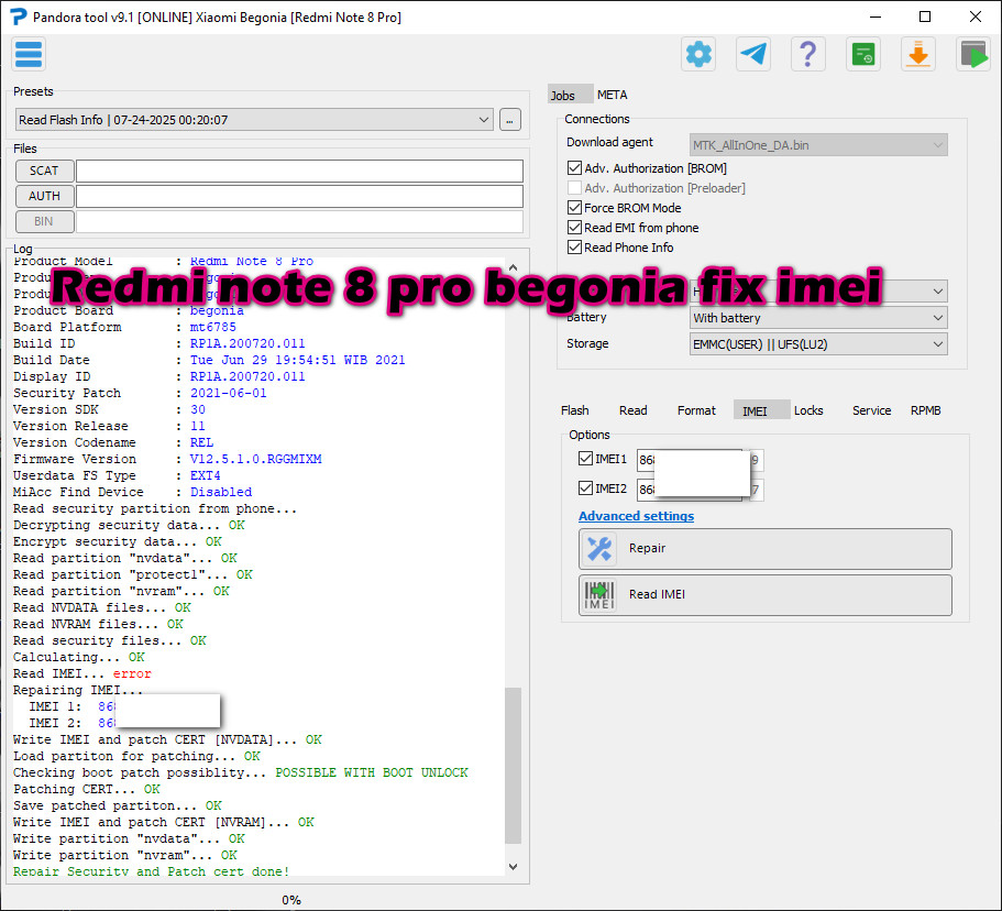 Redmi note 8 pro begonia fix imei