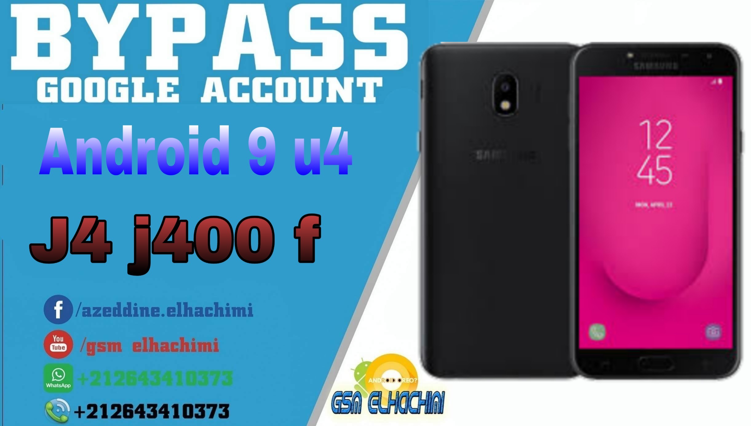 Remove frp bypass samsung j400f android 9 u4