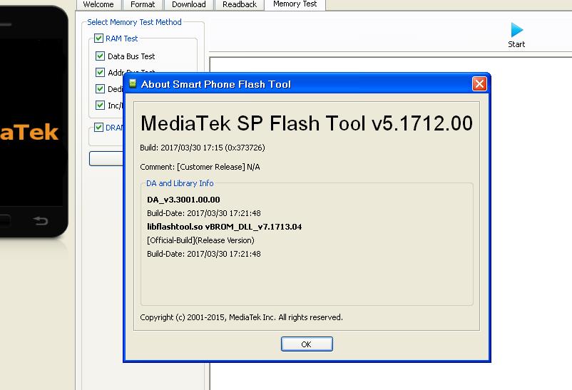 ����� ���� ������� SP Flash Tool v5.1712