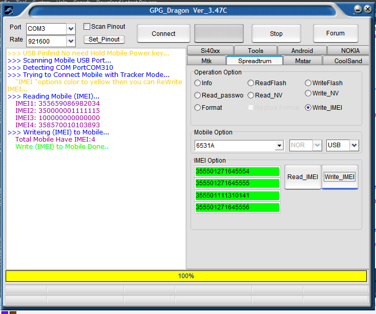 successfully 6531 imel repaired with GpG DraGon 3.47