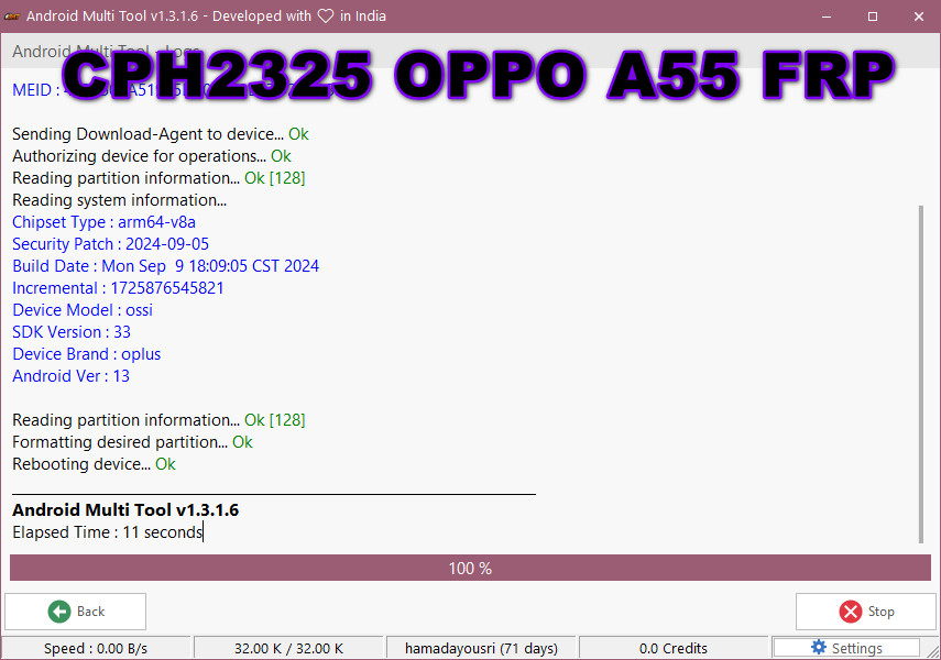CPH2325 OPPO A55 FRP